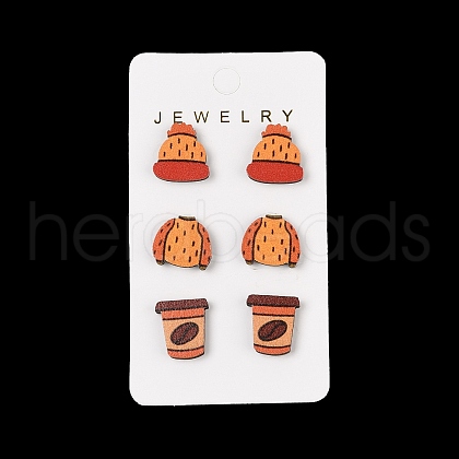 Thanksgiving Stud Earrings Set EJEW-U016-01P-01-1