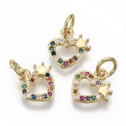 Brass Micro Pave Colorful Cubic Zirconia Charms ZIRC-S067-165-NF-1