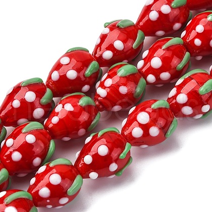 Handmade Lampwork Beads Strands LAMP-R109B-15A-1