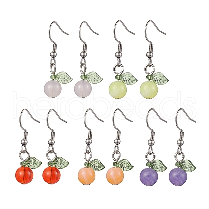 5Pairs 5 Colors Acrylic Dangle Earrings EJEW-JE05750-1