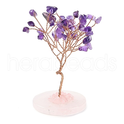 Natural Amethyst Chips Tree Decorations DJEW-S001-01B-1