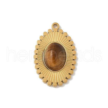 Natural Tiger Eye Pendants STAS-P394-06G-06-1