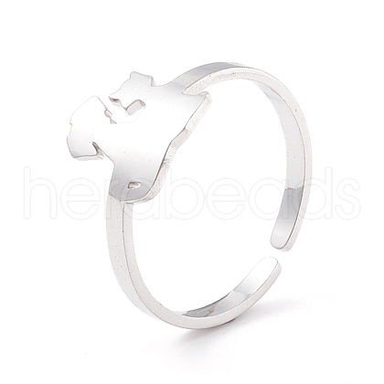 Kittens and Puppies 304 Stainless Steel Cuff Ring for Women RJEW-B035-09P-1