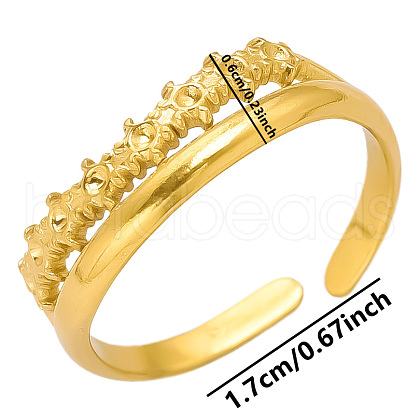 304 Stainless Steel Cuff Adjustable Couple Rings RC0527-2-1