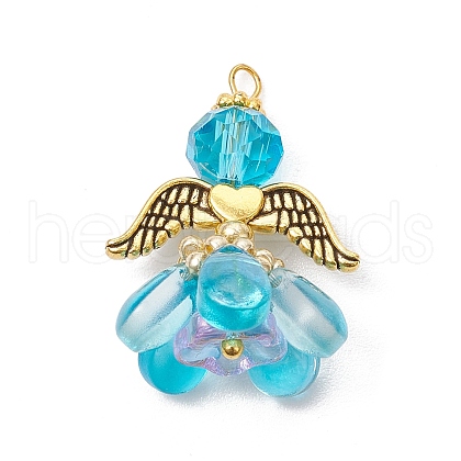Glass Seed Beaded Angel Pendants PALLOY-MZ00631-02-1