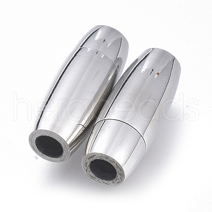 Tarnish Resistant 304 Stainless Steel Magnetic Clasps with Glue-in Ends STAS-D242-04P-1