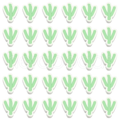 100Pcs Cactus Shape Polymer Clay Beads CLAY-CJC0003-02-1