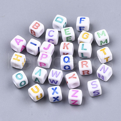 Opaque White Acrylic Beads SACR-R252-02-1