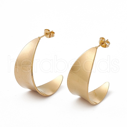 201 Stainless Steel Arch Stud Earrings with 304 Stainless Steel Pins for Women EJEW-B016-13G-1