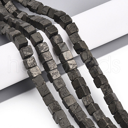 Natural Pyrite Beads Strands G-T140-37A-1