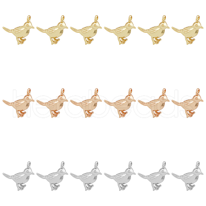 SUPERFINDINGS 18Pcs 3 Colors Brass Charms KK-FH0005-96-1