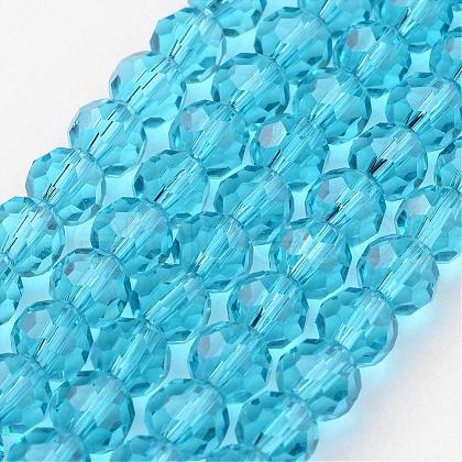 Transparent Glass Bead Strands GLAA-G013-8mm-49-1