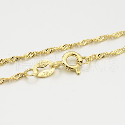 925 Sterling Silver Singapore Chain Necklaces STER-M086-04B-G-1