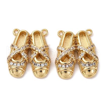 Brass Micro Pave Cubic Zirconia Pendants KK-P308-60G-1