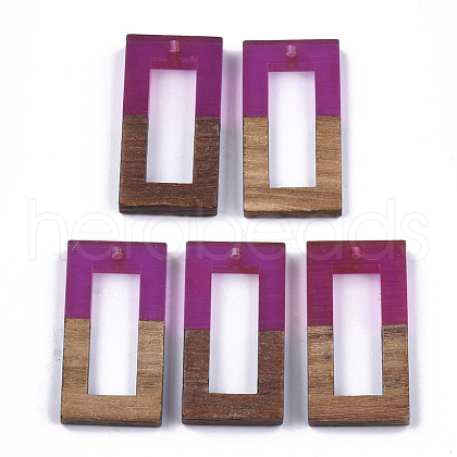Resin & Walnut Wood Pendants RESI-S358-10H-1