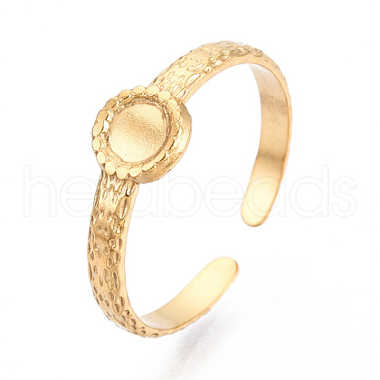 304 Stainless Steel Cuff Ring Components STAS-T066-38G-1