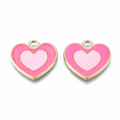 Rack Plating Alloy Enamel Pendants ENAM-T014-03F-RS-1