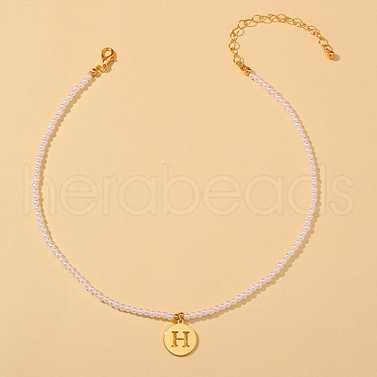Round Plastic Pearl Beaded Necklaces FS-WG7BB5B-08-1