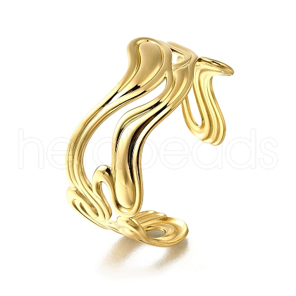 304 Stainless Steel Cuff Bangles for Women BJEW-M103-01D-G-1