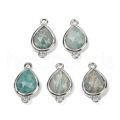 Natural Amazonite Faceted Connector Charms G-L514-048G-07-1