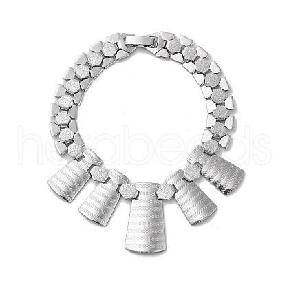Non-Tarnish 304 Stainless Steel Hexagon Link Chain Bracelets BJEW-Q343-05P-1
