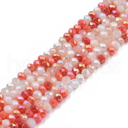 Electroplate Glass Beads Strands EGLA-S192-001A-B07-1