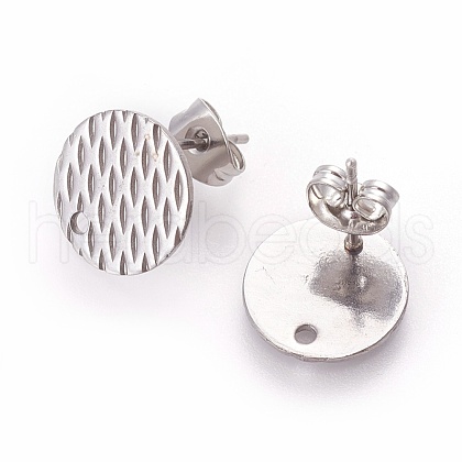 304 Stainless Steel Ear Stud Findings STAS-O119-16C-P-1