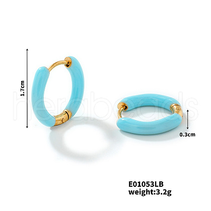Elegant Brass Enamel Hoop Earrings WO3683-6-1