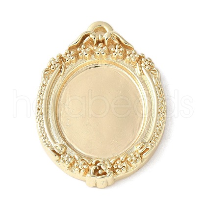 Brass Pendant Cabochon Settings KK-V005-01G-01-1