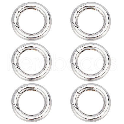 GOMAKERER 6Pcs 304 Stainless Steel Spring Gate Rings STAS-GO0001-20P-1