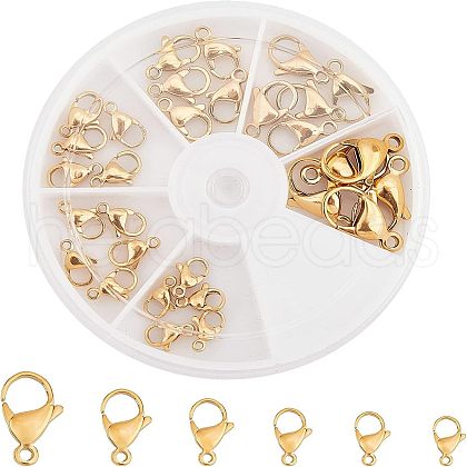 UNICRAFTALE PVD Vacuum Plating 304 Stainless Steel Lobster Claw Clasps STAS-UN0019-30G-1