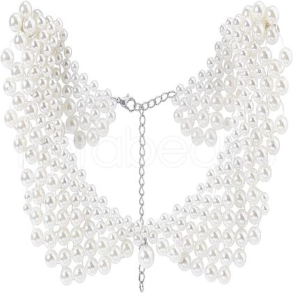 Fingerinspire Vintage ABS Imitation Pearl Bib DIY-FG0003-08-1