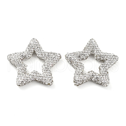 Star Shape Polymer Clay Rhinestone Beads CLAY-NH0001-06M-1