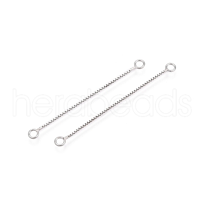 Anti-Tarnish Rhodium Plated 925 Sterling Silver Box Chain Links STER-N016-06P-1
