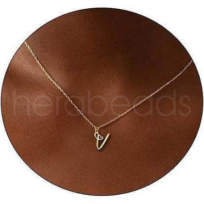 Fashionable Brass Letter Heart Pendant Necklaces for Women FS-WGD0E1D-22-1