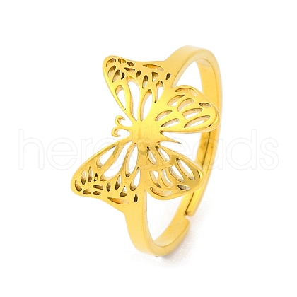 Animal 201 Stainless Steel Adjustable Rings for Women RJEW-D082-05B-1