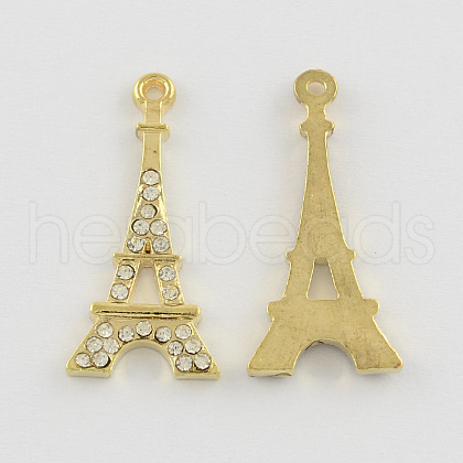 Eiffel Tower Alloy Grade A Rhinestone Pendants ALRI-S070-01-1