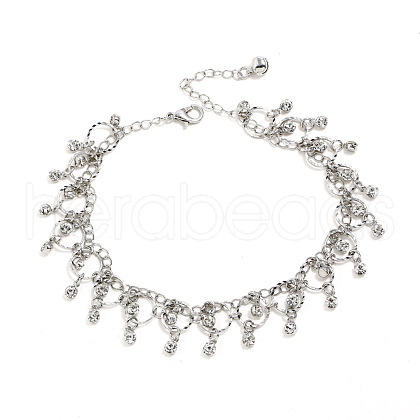Simple Style Alloy Crystal Rhinestone Ring Tassel Anklets for Women FS-WG25D66-02-1