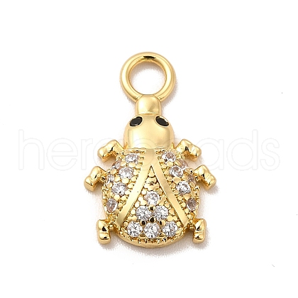 Rack Plating Brass Micro Pave Cubic Zirconia Pendants KK-P230-22G-A-1