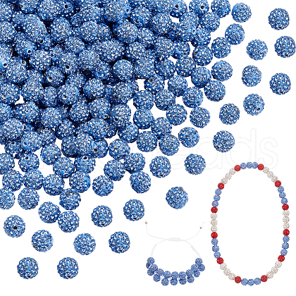   200Pcs Pave Disco Ball Beads RB-PH0001-41A-1