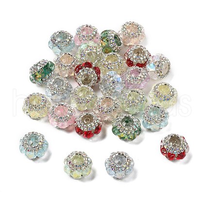 Acrylic Rhinestone Rondelle Beads OACR-S048-02-1