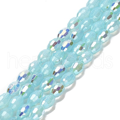 Baking Painted Glass Beads Strands DGLA-D001-02I-1