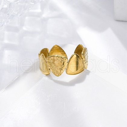 Triangle 304 Stainless Steel Open Cuff Rings for Women RJEW-M019-12G-1