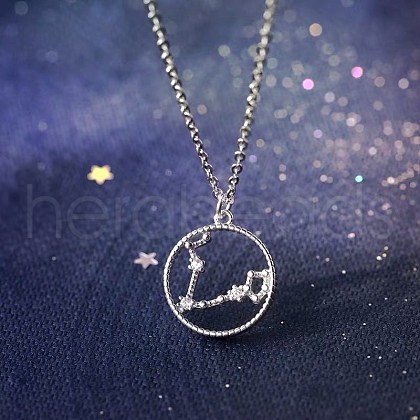 Alloy Crystal Rhinestone Ring with Constellation Pendant Necklaces FS-WG797BF-02-1