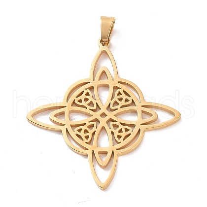 304 Stainless Steel Hollow Pendants STAS-P313-02G-1