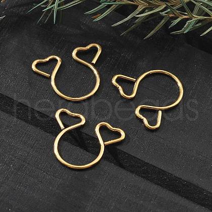 304 Stainless Steel Heart Clip on Nose Rings AJEW-A062-01A-G-1