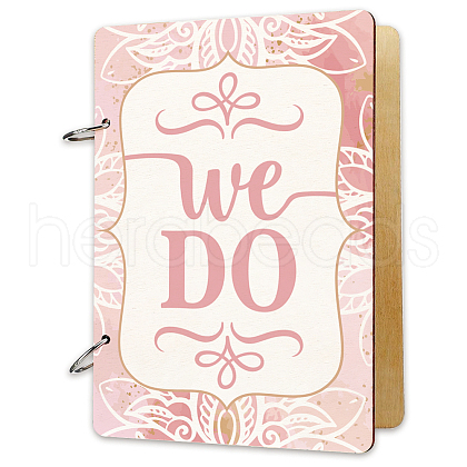 SUPERDANT 1 Set Wooden 2-Ring Loose Leaf Binder Postcard Phote Album Cover DIY-SD0001-02E-1