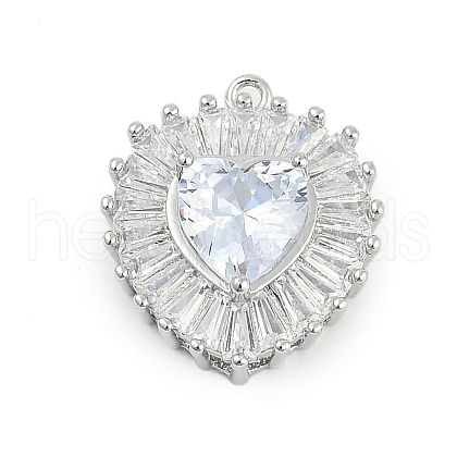 Brass Micro Pave Cubic Zirconia with Glass Pendants KK-Q026-20P-1