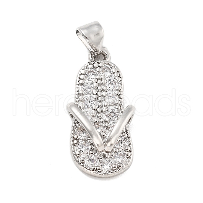 Rack Plating Brass Micro Pave Cubic Zirconia Pendants KK-D359-32P-1