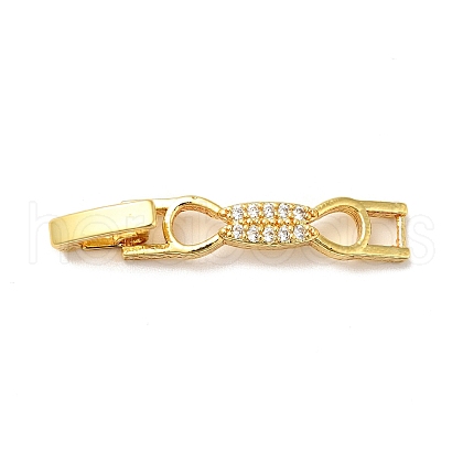 Bowknot Rack Plating Brass Clear Cubic Zirconia Watch Band Clasps ZIRC-H125-19G-1